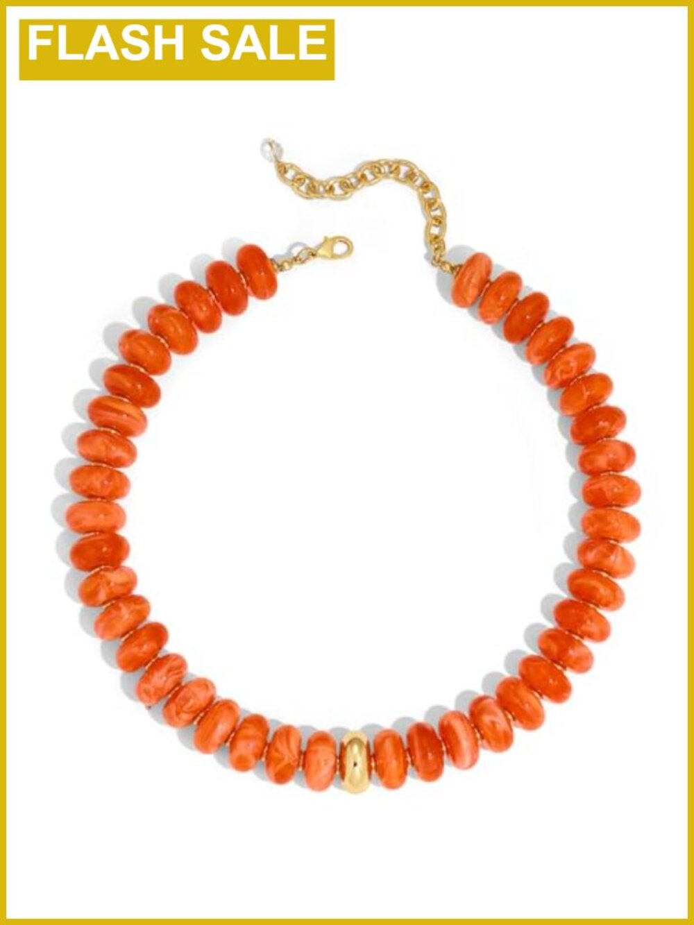 Acrylic Beaded Strand Necklace Boho Adjustable Lobster Clasp Summer Women's
